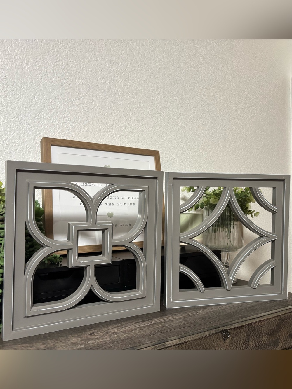 Gray Decorative Wall Decor - 2 Piece